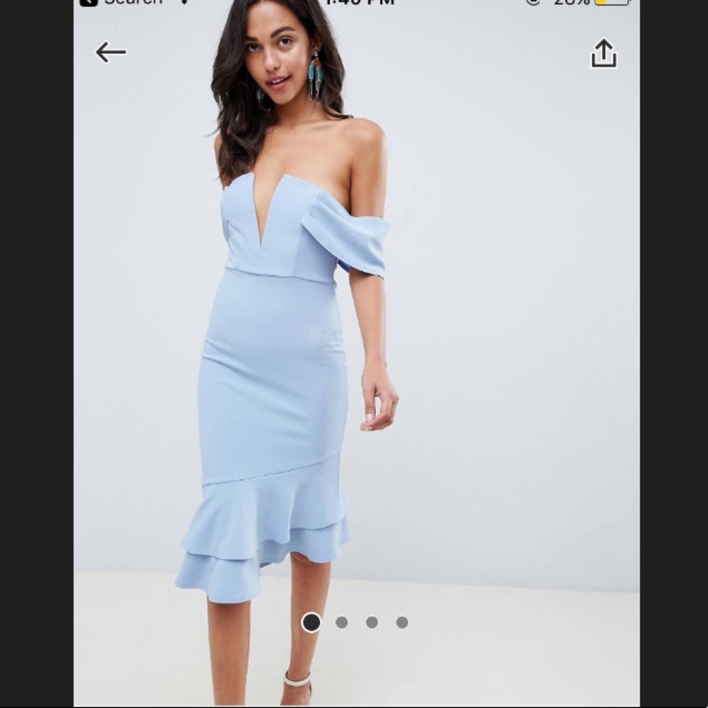 ASOS DESIGN V Bar Textured Midi Bodycon Pephem